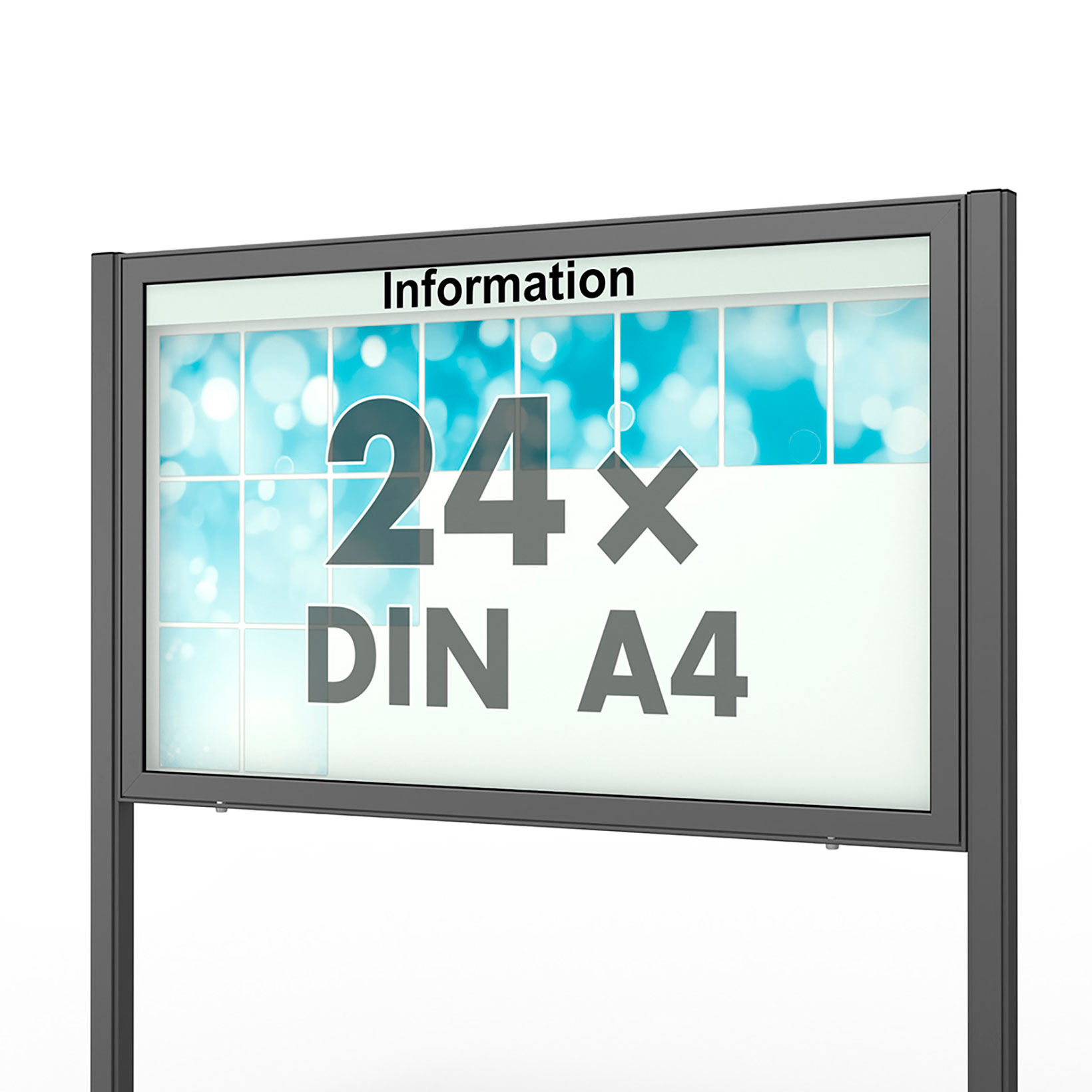 24 x DIN A4 Schaukasten Planus - mit Standbeinen - DB 703 (anthrazit) 24 x DIN A4 Schaukasten Planus - mit Standbeinen - DB 703 (anthrazit)