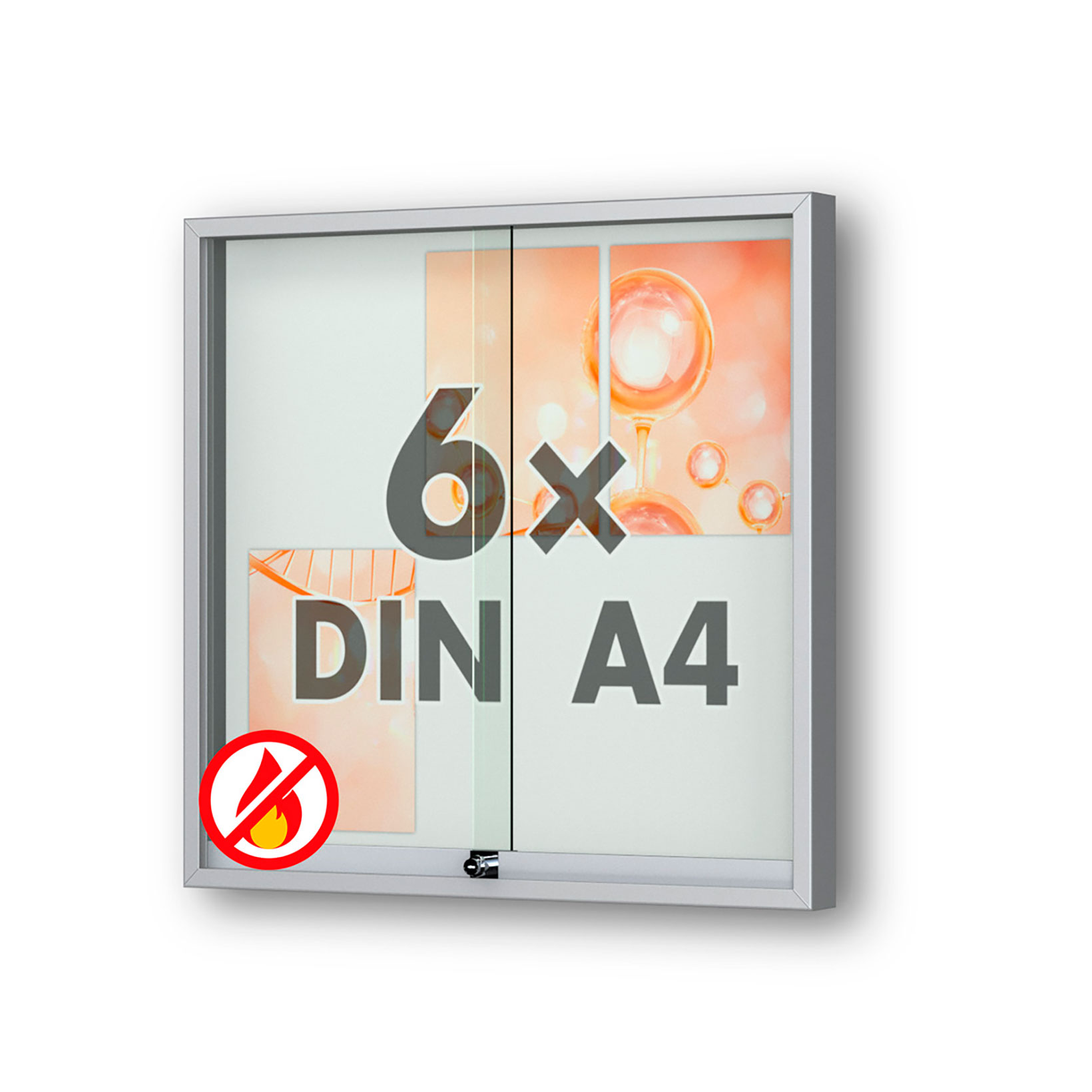 6 x DIN A4 Schaukasten Fortis mit Schiebetüren 6 x DIN A4 Schaukasten Fortis mit Schiebetüren